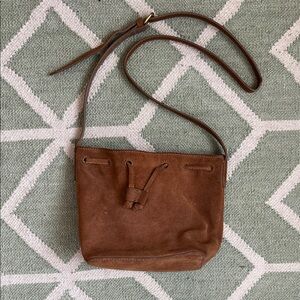Jcrew factory tan suede crossbody bag